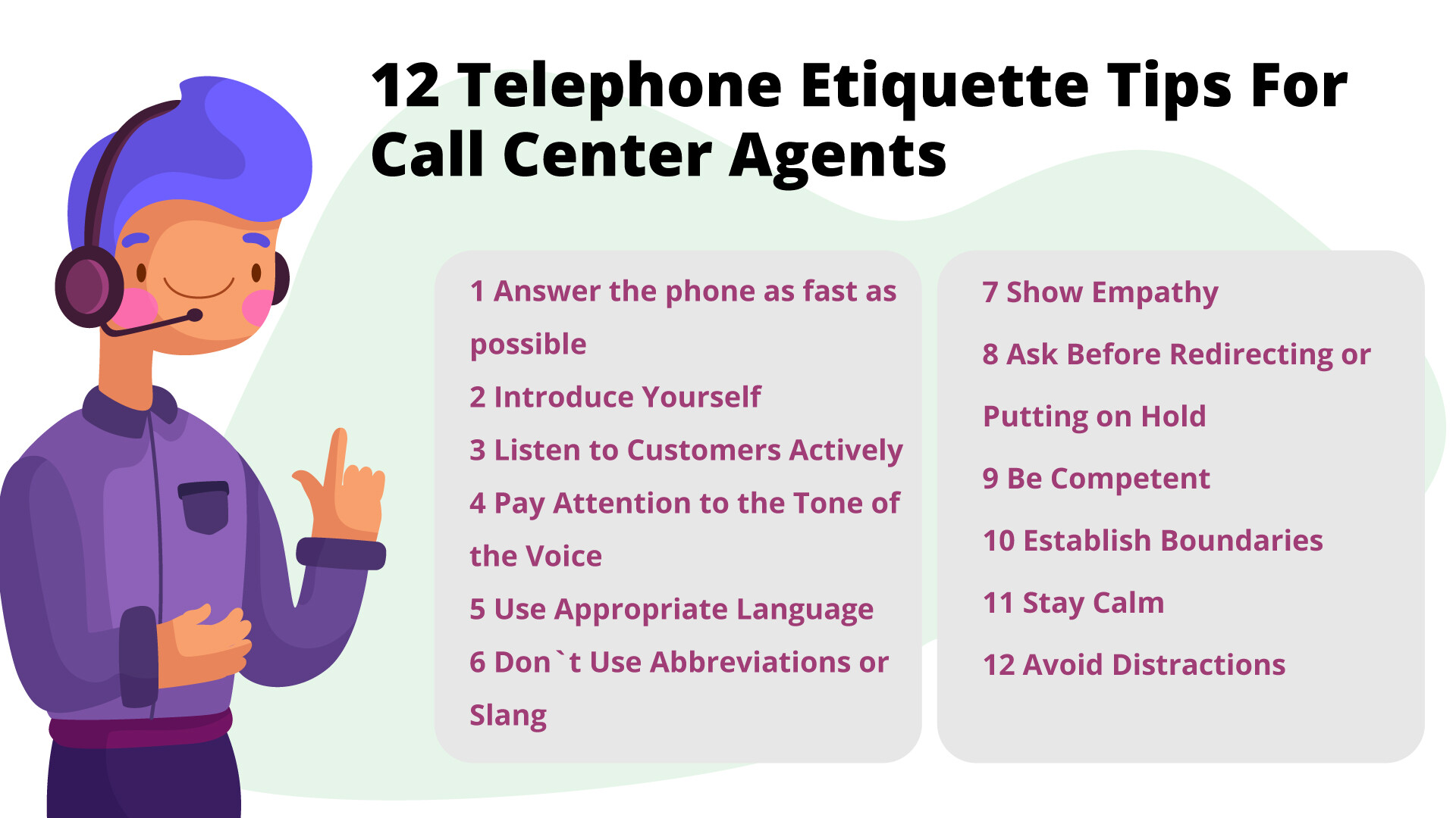 12 Telephone Etiquette Tips For Call Center Agents