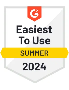 G2 badge for most easy to use software of 2024