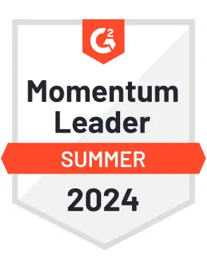 G2 badge for momentum leader of 2024