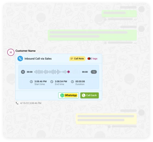 enregistrement d'appel d'un client