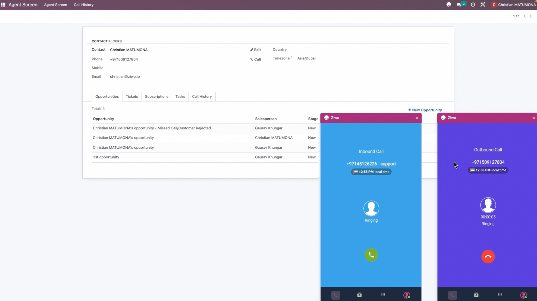 Odoo dialpad