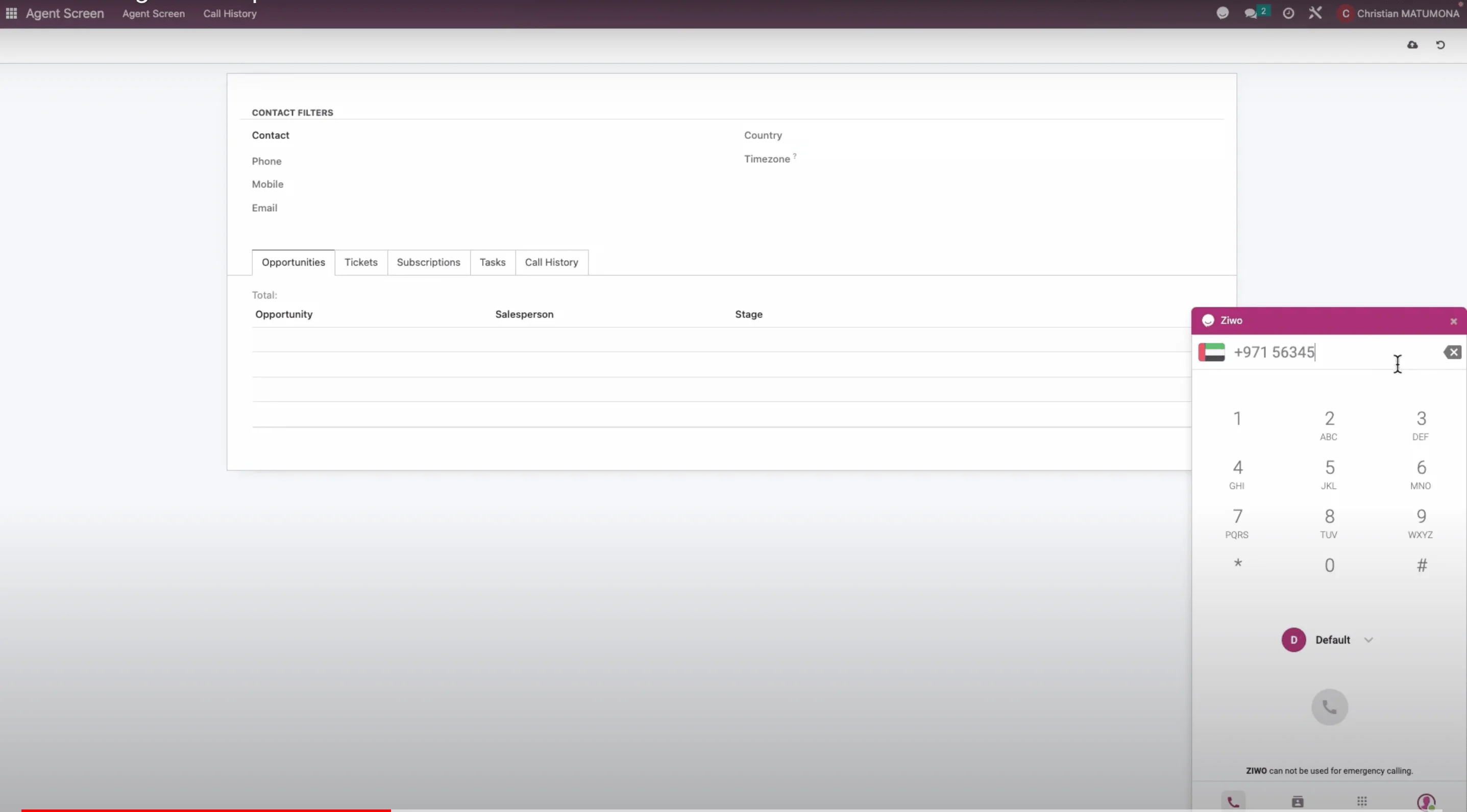 filtre de contact odoo