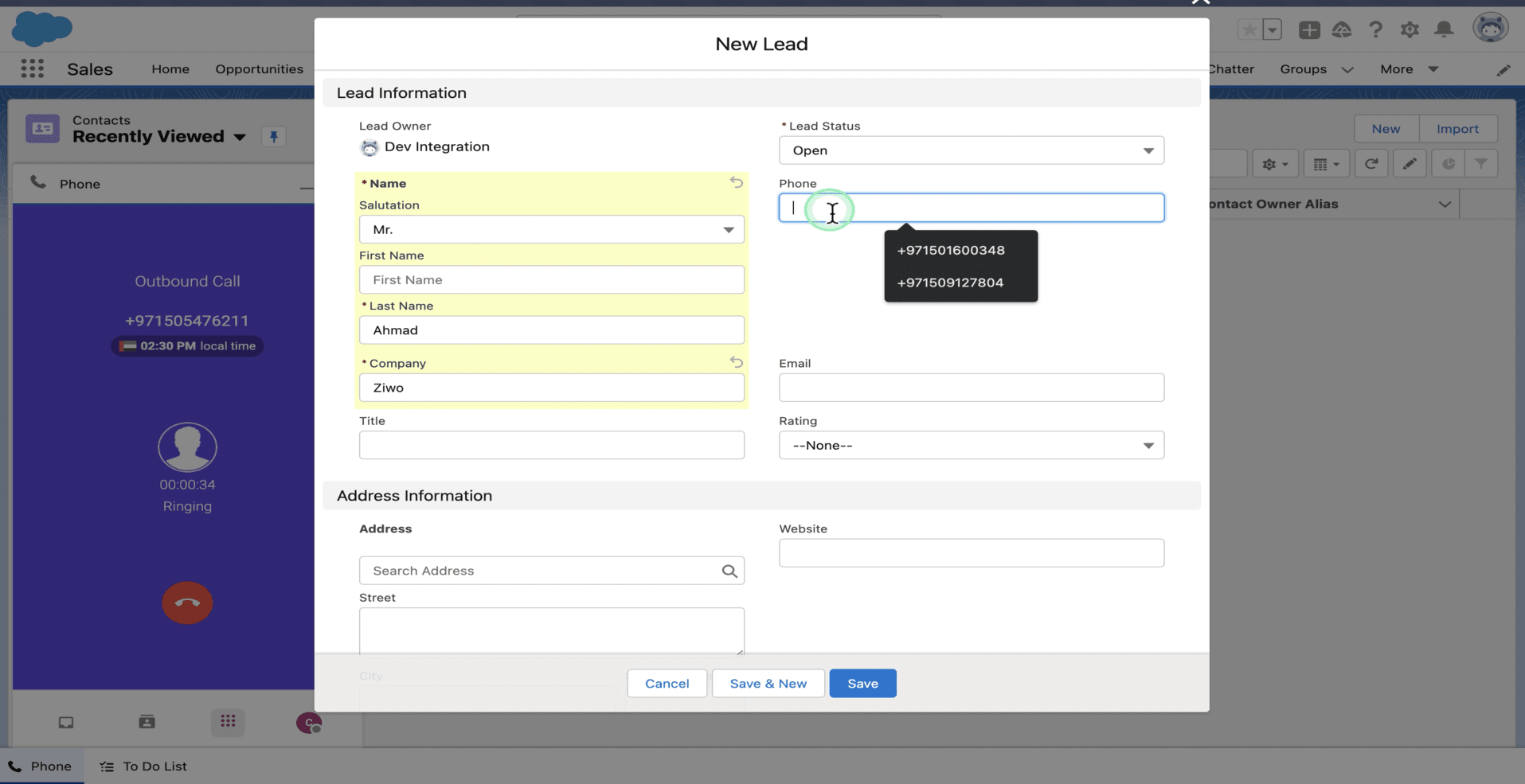 lead form